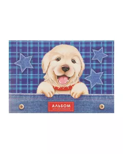 Альбом для рисования А4, 16 листов на скрепке "Собаки", обложка мелованный картон, блок офсет арт. СМЛ-216180-1-СМЛ0005666572