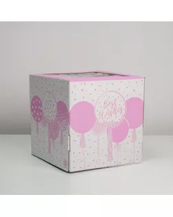 Коробка для торта с окном Best wishes 30 х 30 х 30 см арт. СМЛ-145301-1-СМЛ0006030117
