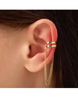 Серьга "Каффа" две полоски с цепочками, цвет золото арт. СМЛ-155553-2-СМЛ0006244740
