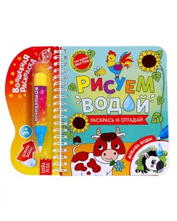 Книжка-раскраска «Рисуем водой. Раскрась и отгадай», 10 стр. арт. СМЛ-183713-1-СМЛ0006249661
