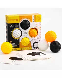 Набор развивающий: тактильные мячики и обучающие карточки по методике Гленна Домана арт. СМЛ-160830-1-СМЛ0006253466