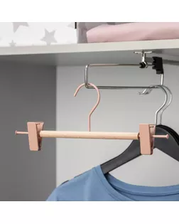 Вешалка для брюк и юбок SAVANNA Wood, 28×13×2,8 см, цвет розовый арт. СМЛ-180218-3-СМЛ0006257723