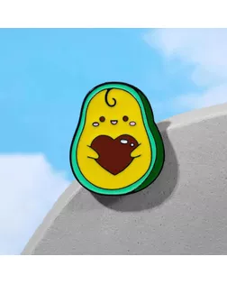 Значок "Авокадо" с косточкой-сердцем, цветная арт. СМЛ-197820-1-СМЛ0006257911