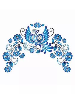 Термонаклейка «Гжель птица», 31,5 х 23,5 см, набор 10 шт. арт. СМЛ-245977-1-СМЛ0006302500