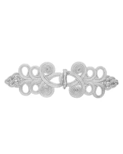 Плетёная застежка серебро длина 22 см , в наборе 10 штук арт. СМЛ-275144-1-СМЛ0006384008