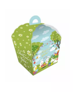 Пасхальная коробочка с окном "Светлой Пасхи!", кролики, ромашки, 15 х 15 х 18 см арт. СМЛ-142082-1-СМЛ0006485216