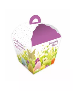 Пасхальная коробочка с окном "Светлой Пасхи!", в крапинку, 15 х 15 х 18 см арт. СМЛ-142084-1-СМЛ0006485221