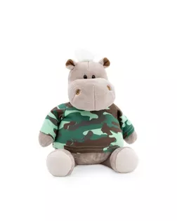 Мягкая игрушка "Бегемот: В армейской футболке", 20 см MC1997-102/20 арт. СМЛ-138096-1-СМЛ0006494885