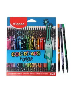 Купить Цветные карандаши 24 цвета MAPED Color'Peps Black Monster, пластиковые арт. СМЛ-179290-1-СМЛ0006495056 оптом в Набережных Челнах