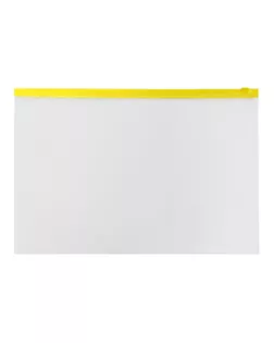 Папка-конверт на ZIP-молнии A4 150 мкм, Calligrata, прозрачная, жёлтая молния арт. СМЛ-202456-1-СМЛ0006578068