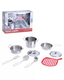 Набор металлической посуды "Маленький повар" 9 предметов арт. СМЛ-161188-1-СМЛ0006626813