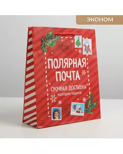 Пакет ламинированный вертикальный «Полярная почта», ML 23 × 27 × 8 см арт. СМЛ-163811-3-СМЛ0006765814