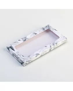 Коробка для шоколада «Цветы», с окном, 17,3 × 8,8 × 1,5 см арт. СМЛ-151819-1-СМЛ0006772441