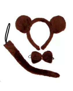 Карнавальный набор «Мишка», ободок, хвост, бабочка арт. СМЛ-162343-2-СМЛ0006830656