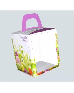 Пасхальная коробочка с окном "Счастливой Пасхи!", 15 х 15 х 18 см арт. СМЛ-146877-1-СМЛ0006878366