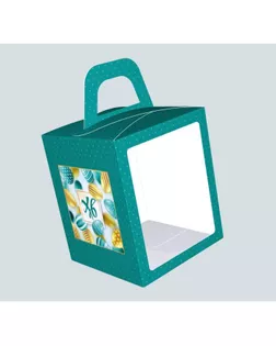 Пасхальная коробочка с окном "ХВ бирюзовая", 15 х 15 х 18 см арт. СМЛ-146879-1-СМЛ0006878368