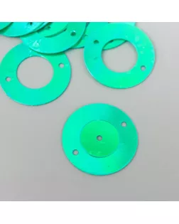 Пайетки "Круг в кольце" зелёные набор 30 гр d=2 см арт. СМЛ-181733-1-СМЛ0006886752