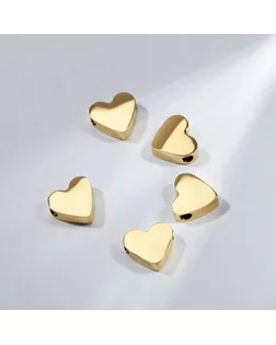 Бусина металлическая "Сердце", цвет золото арт. СМЛ-170032-1-СМЛ0006895043