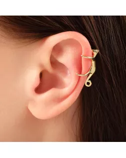 Серьга "Каффа" котик, цвет золото арт. СМЛ-192340-1-СМЛ0006900373