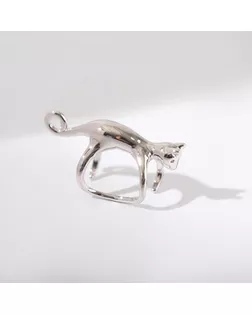 Серьга "Каффа" котик, цвет серебро арт. СМЛ-152713-1-СМЛ0006900374