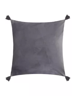 Чехол на подушку с кисточками Этель цвет серый, 45х45 см, 100% п/э, велюр арт. СМЛ-168381-1-СМЛ0006906469