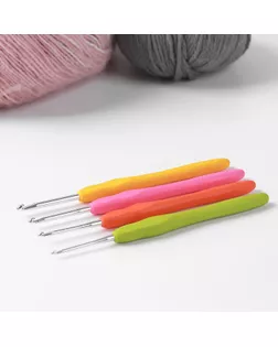 Набор крючков для вязания, d = 2-3,5 мм, 14 см, 4 шт, цвет разноцветный арт. СМЛ-195068-1-СМЛ0006906729