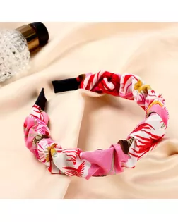 Ободок для волос "Ралина" цветы, 3 см, розовый арт. СМЛ-182953-1-СМЛ0006911339