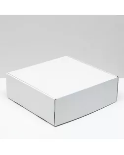 Коробка самосборная, белая, 28 х 27 х 9,5 см арт. СМЛ-156611-1-СМЛ0006914778