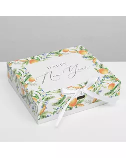 Складная коробка подарочная «Мандарины», 20 × 18 × 5 см арт. СМЛ-163784-2-СМЛ0006919093