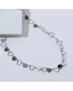 Чокер "Металлика" сердца, цвет серебро, L=30 арт. СМЛ-169908-1-СМЛ0006919270