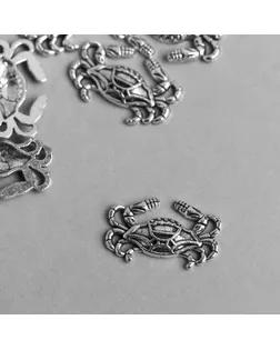 Декор металл для творчества "Краб" серебро 1183 1,2х1,8 см арт. СМЛ-172197-1-СМЛ0006923446