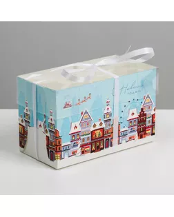 Коробка для капкейка «Празник», 16 × 8 × 10 см арт. СМЛ-162551-1-СМЛ0006929311