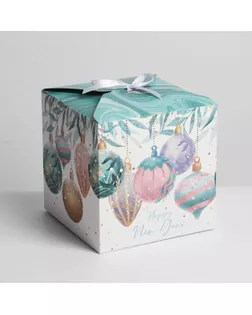 Коробка складная «Волшебство нового года», 18 × 18 × 18 см арт. СМЛ-163909-1-СМЛ0006929362