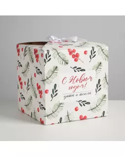 Коробка складная «Новогодняя», 18 × 18 × 18 см арт. СМЛ-163967-1-СМЛ0006929364