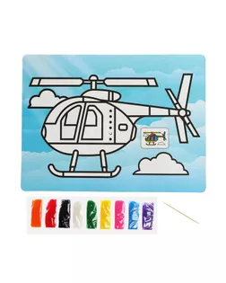 Фреска с цветным основанием "Вертолет" 9 цветов песка по 2 г арт. СМЛ-164918-1-СМЛ0006929905