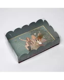 Коробка для кондитерских изделий с PVC крышкой «Девчата», 20 × 30 × 8 см арт. СМЛ-164310-1-СМЛ0006930833