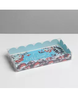 Коробка для кондитерских изделий с PVC крышкой «Смородина», 10.5 × 21 × 3 см арт. СМЛ-160847-1-СМЛ0006930837