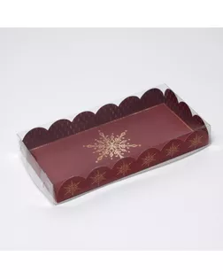 Коробка для кондитерских изделий с PVC крышкой Gold, 10.5 × 21 × 3 см арт. СМЛ-164312-1-СМЛ0006930847