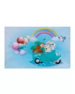 Фотофон винил "Зайки с морковкой на машинке" 120х80 см арт. СМЛ-182578-1-СМЛ0006936561