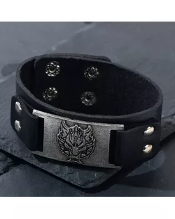 Браслет мужской "Волк" защитник, цвет чернёное серебро арт. СМЛ-192174-1-СМЛ0006937760