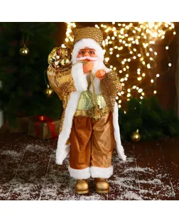 Дед Мороз "В золотом костюме, с ёлочкой и подарками" 23х45 см арт. СМЛ-185074-1-СМЛ0006938355