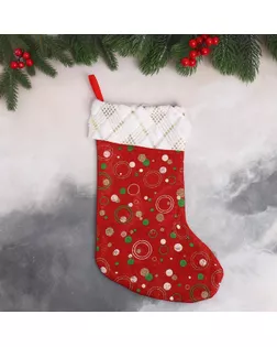 Мягкая подвеска "Носок - салют Рождества" 22х35 см, красный арт. СМЛ-191990-1-СМЛ0006938930
