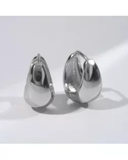 Серьги металл "Эфир" полукруг, цвет серебро арт. СМЛ-168788-1-СМЛ0006943946