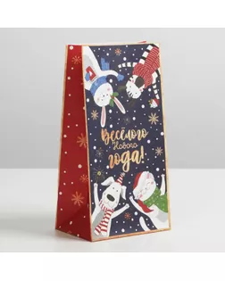 Пакет без ручек  «Новогоднее время», 10 × 19,5 × 7 см арт. СМЛ-165775-1-СМЛ0006961750