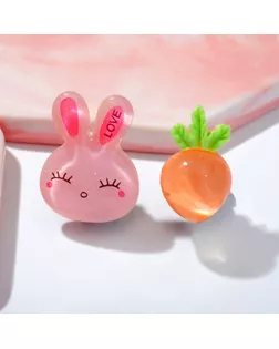 Клипсы детские "Выбражулька" зайчик с морковкой, цветные арт. СМЛ-227621-1-СМЛ0006967365