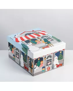 Складная коробка «Зимний город», 31,2 х 25,6 х 16,1 см арт. СМЛ-164077-1-СМЛ0006968981