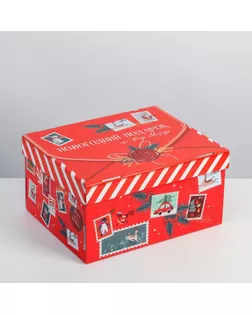 Складная коробка «Новогодний подарок», 31,2 х 25,6 х 16,1 см арт. СМЛ-164078-1-СМЛ0006968983