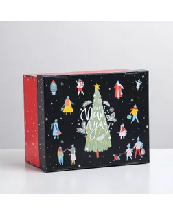 Складная коробка «Happy new year», 31,2 х 25,6 х 16,1 см арт. СМЛ-164087-1-СМЛ0006968987