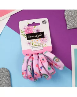 Резинка для волос "Лина" (набор 6 шт) авокадики, 4 см, микс арт. СМЛ-165278-1-СМЛ0006970541