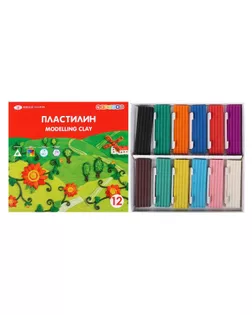 Пластилин «Цветик», 12 цветов, 180 г, со стеком арт. СМЛ-180944-1-СМЛ0006970983